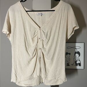 Madewell Ivory Button Down Top - XL